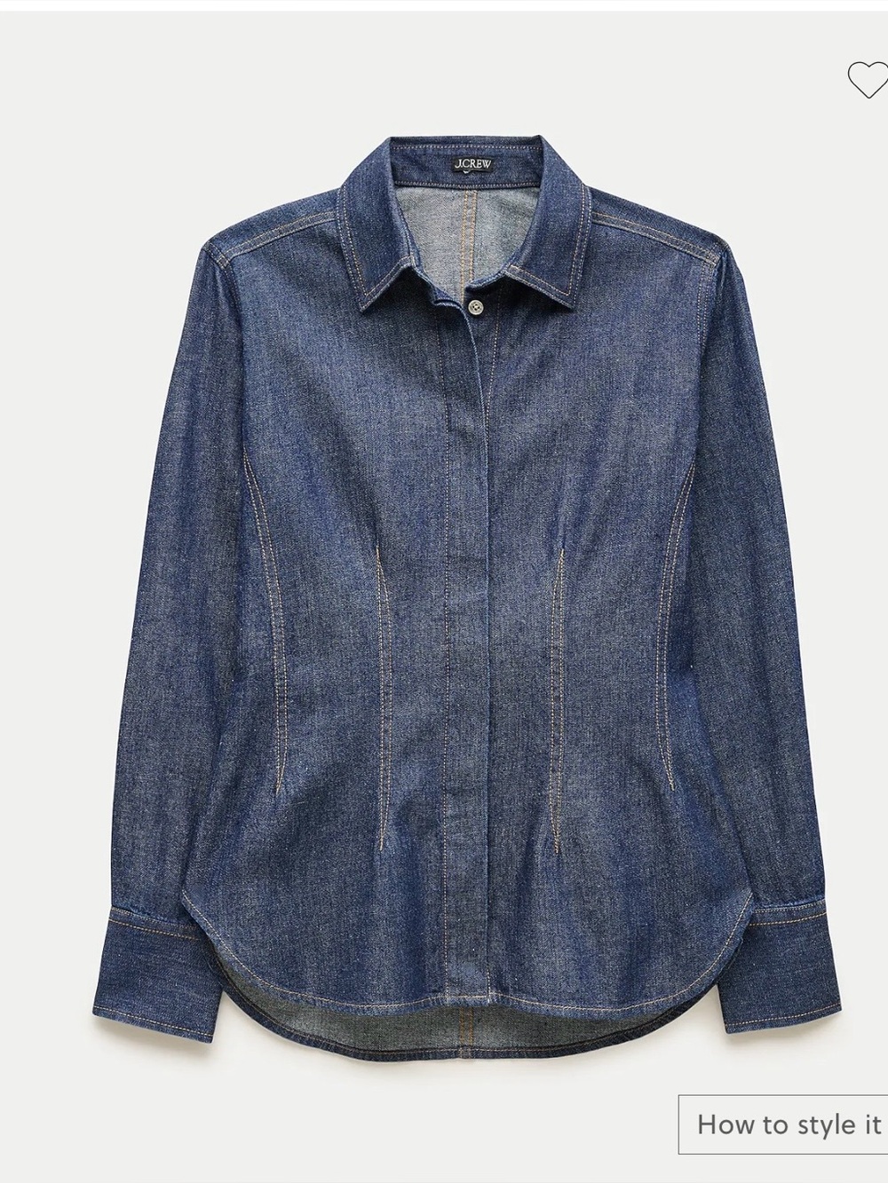 J Crew Darted Button up Shirt in Denim